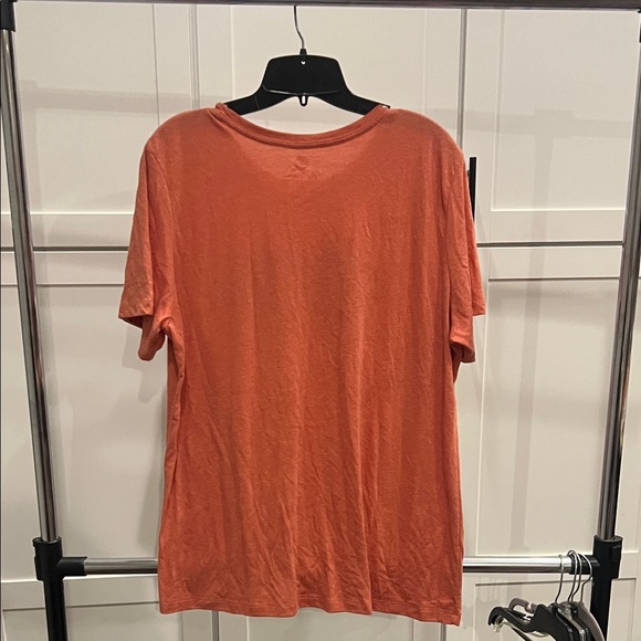 Orange Graphic Tee with Peace Love Fall Design - Picture 4 of 4